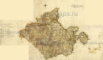  План Генерального Межевания Юхновского уезда (северо-запад, часть 3) XVIII в. Масштаб: 2 версты - 1 дюйм (1см - 840м)